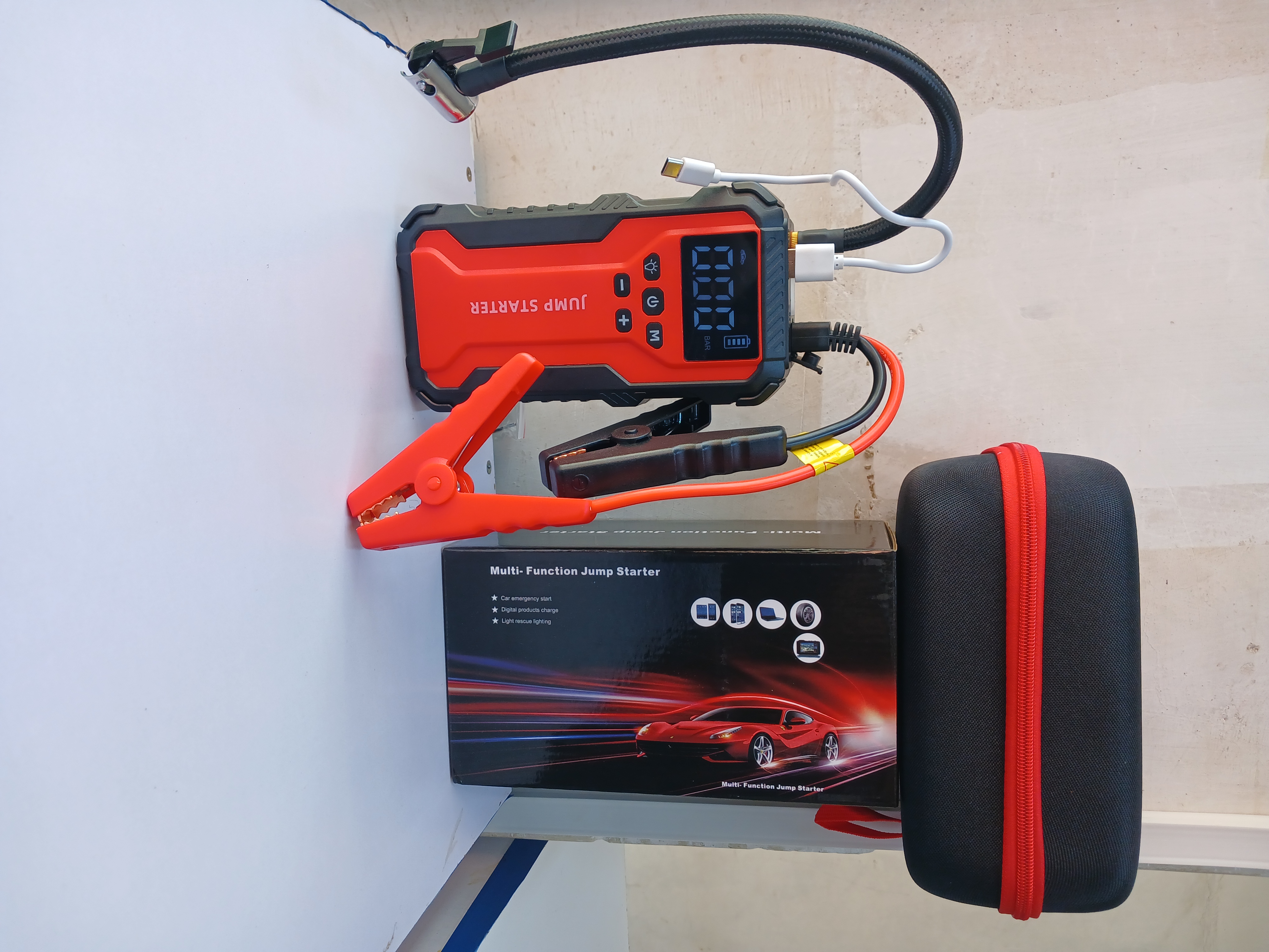 Jump Starter Kit with Digital Compressor