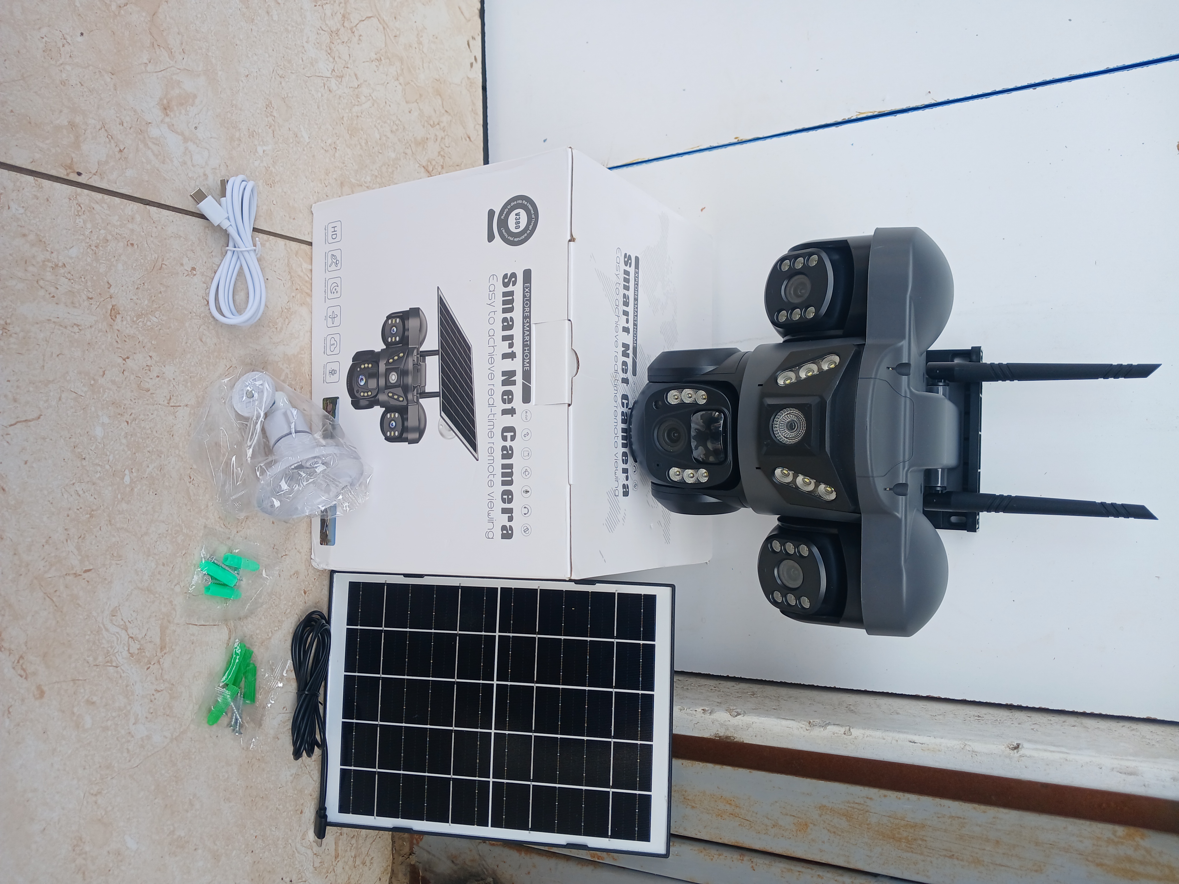 Triple Lens WiFi Solar Powered Camera