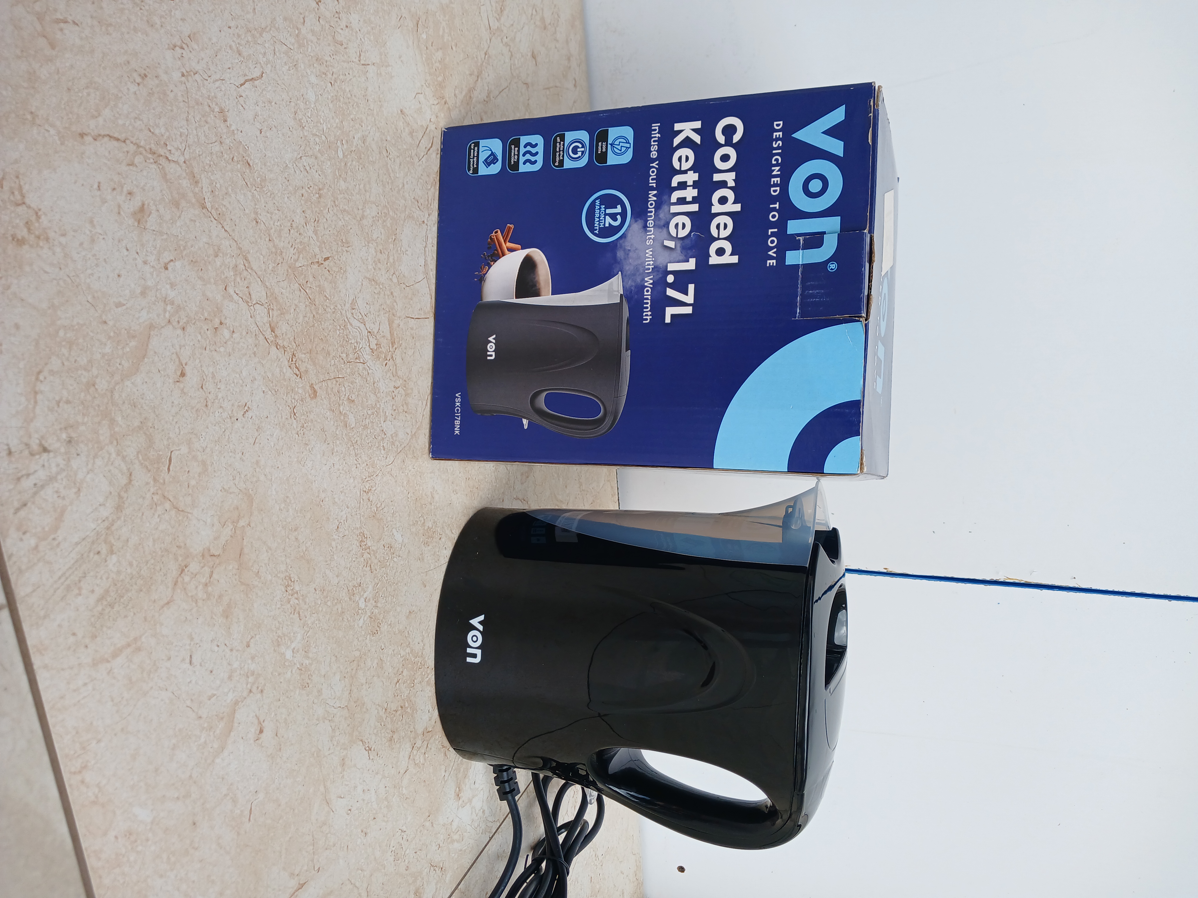 Von 1.7L Corded Electric Kettle